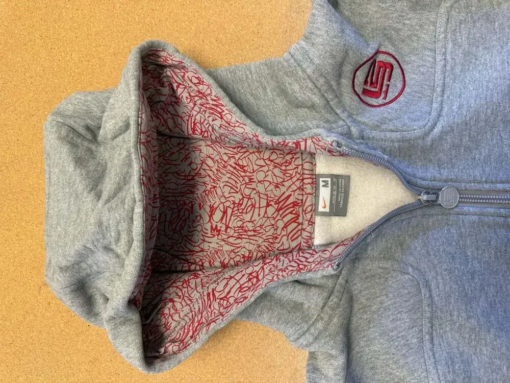 Nike LeBron James Graffiti Lined Full Zip Hoodie Gray Boys Size Medium